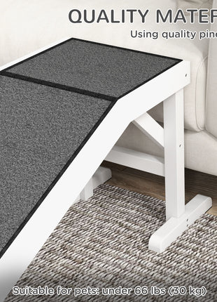 60" Pet Ramp for Dogs & Cats with Non-Slip Carpet, White