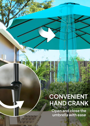 13 ft. Extra Large Patio Umbrella with Easy Crank Handle, Vents for Outdoor, Patio, UPF30+, Navy Blue