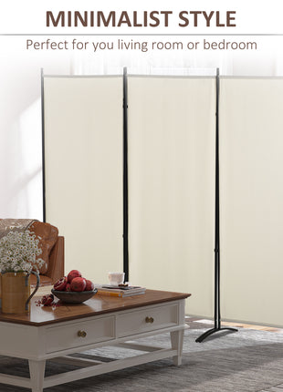 6' 3 Panel Room Divider, Indoor Privacy Screen for Home, Beige