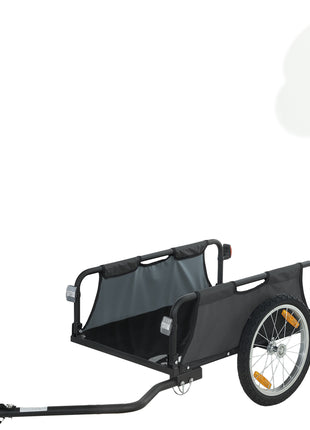 Bike Cargo Trailer, Bicycle Trailer Wagon Cart with Quick Release 16" Pneumatic Wheels, Aluminum Rims, Red Flag, Gray