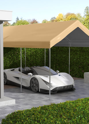20' x 10' Carport Replacement Canopy for Model 84C-207WT or 84C-386V00WT with Ball Bungee Cords, Beige (Only Cover)
