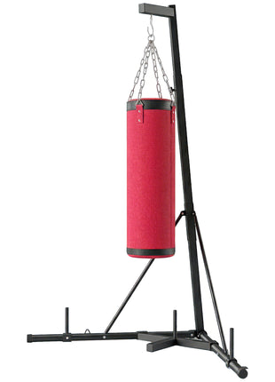 Punching Bag with Stand for Adults, 72.8"-90.9" Height Adjustable Freestanding Boxing Stand with Canvas Sandbag, Red