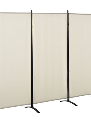 6' 3 Panel Room Divider, Indoor Privacy Screen for Home, Beige