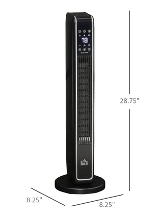 2-In-1 Portable Electric Tower Heater, Oscillating Space Heater for Indoor Use with Remote Control, 8H Timer, Black