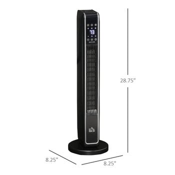 2-In-1 Portable Electric Tower Heater, Oscillating Space Heater for Indoor Use with Remote Control, 8H Timer, Black