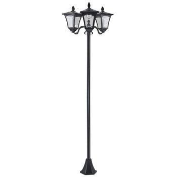 Outdoor Lamp Post Lights, Triple Head Solar Powered Lamp, Street Vintage Solar Post Lamp, for Backyard, Garden Pathway, Driveway, 72 Inches