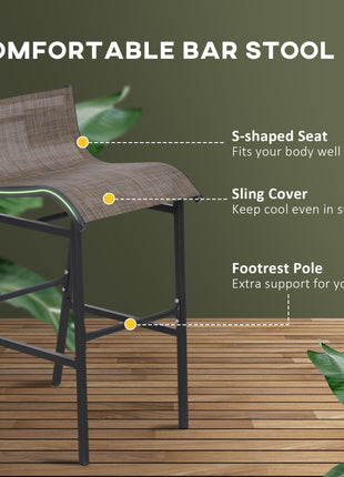 3 Piece Bar Height Outdoor Bistro Set for 2, Tan
