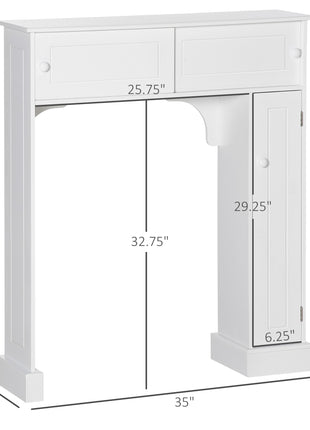 Over The Toilet Bathroom Cabinet, Freestanding Bathroom Storage Organizer with Adjustable Shelves, Toilet Rack, White