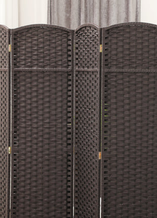 Folding Room Divider Screen 8 Panel 5.6 ' Tall Privacy Screen Freestanding Room Partition for Home Office, Brown