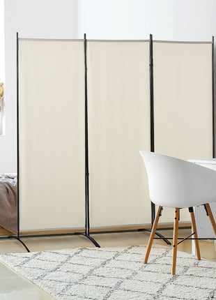 6' 3 Panel Room Divider, Indoor Privacy Screen for Home, Beige