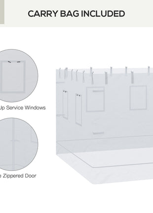 Canopy Screen Walls, Replacement Netting with 6 Service Windows and 1 Door, for 10' x 10' Canopy Tent, White