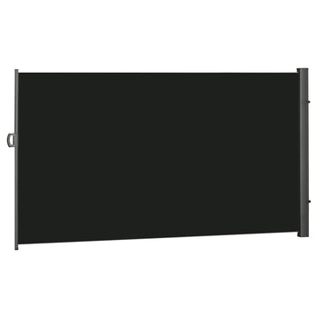 118" x 79" Side Awning, Retractable Privacy Screen & Driveway Guard, Instant Outside Screen, Wall, or Fence, Side Shade and Wind Block for Indoor Outdoor, Garden, Black