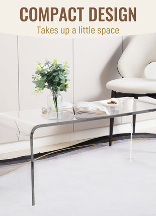 Acrylic Coffee Table 39" Long Rectangle Tea Table for Living Room Clear
