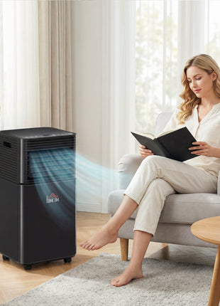 10000 BTU Portable Air Conditioner with Dehumidifier, Cooling Fan, Sleep, Remote, 24H Timer, Auto Off, Black