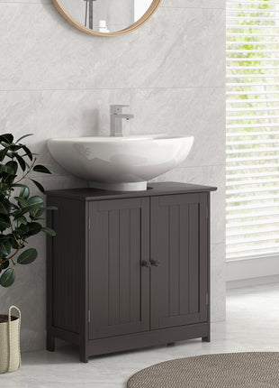 Bathroom Vanity Cabinet, Under Sink Bathroom Cabinet with 2 Doors and Adjustable Shelf, Coffee