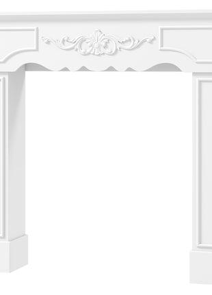 Baroque Fireplace Mantel, Freestanding Fireplace Surround with Leg for Electric Fireplaces, 43.3" W x 39.8" H, White