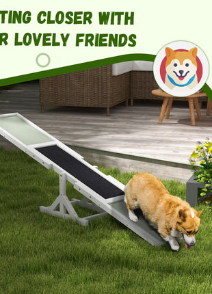 Wooden Dog Agility Seesaw for Training and Exercise, White