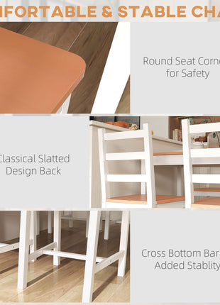 Dining Table Set for 4, 5 Piece Modern Kitchen Table and Chairs, Solid Wood Dining Room Set for Small Spaces, Breakfast Nook, White