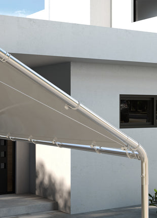 10 x 20ft Carport Roof, UV Resistant Canopy Replacement Cover with Ball Bungee Cords, White