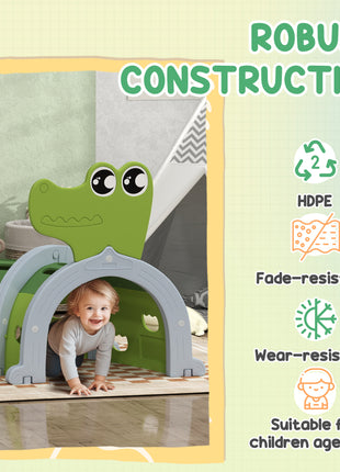 Crocodile Design Kids Play Tunnel for Kids to Crawl Through, 76" Long