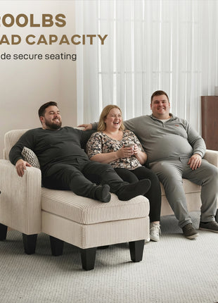 Sectional Sofa, L Shaped Couch, with Reversible Chaise or Ottoman, Cream White
