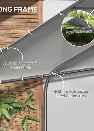 19' x 19.5' Carport, Portable Garage and Patio Canopy Tent, Anti-UV Cover for Car, Truck, Boat, Catering, Wedding