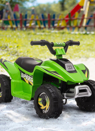 6V Kids ATV Ride on 4-Wheeler Car, Electric Quad Toy Battery Powered Vehicle with Forward/ Reverse Switch for 18-36 Months Old Toddlers, Green