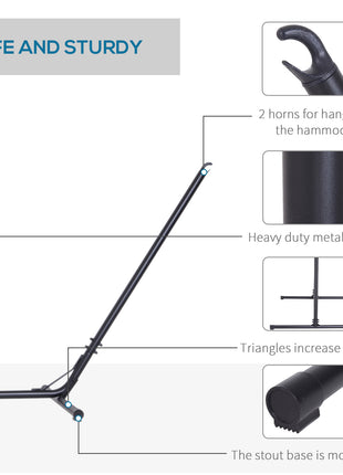 Universal Hammock Stand 10-13ft Adjustable Steel Stand Space-Saving and Portable Carrying for Indoor and Outdoor Use, Black