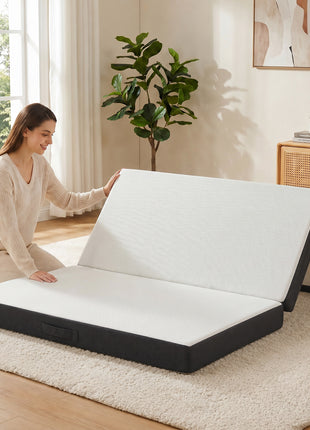 Trifold Mattress, 6 Inch Memory Foam Mattress for Guest, Camping, RV, Travel, Yoga, Made in USA, 75" x 54" x 6"