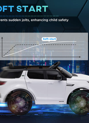 Land Rover Discovery Sport Licensed 12V Kids Ride on Car with Remote Control Soft Start, LED Lights, White