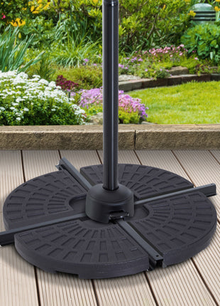 Large 4 Piece Round Fillable Weighted Offset Market Patio Umbrella Base