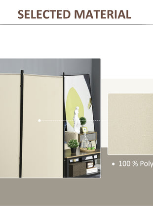 6' 3 Panel Room Divider, Indoor Privacy Screen for Home, Beige