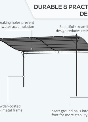 10' x 13' Outdoor Pergola Gazebo, Steel Patio Canopy with Weather-Resistant Fabric and Drainage Holes, Cream White