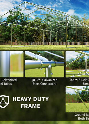 20 x 40 ft Heavy Duty Party Tent Outdoor Gazebo Wedding Tent Event Shelter Carport BBQ with Removable Sidewalls & Windows, Outside Waterproof Canopy for Parties, White