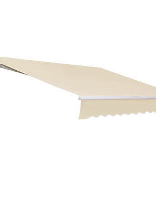 12' x 8' Patio Awning, Canopy Retractable Sun Shade Shelter w/ Manual Crank Handle for Deck, Yard, Cream White
