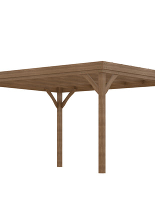 10' x 12' Outdoor Wooden Pergola, Grape Vine Gazebo with Concrete Anchors for Garden, Patio, Backyard, Deck, Brown