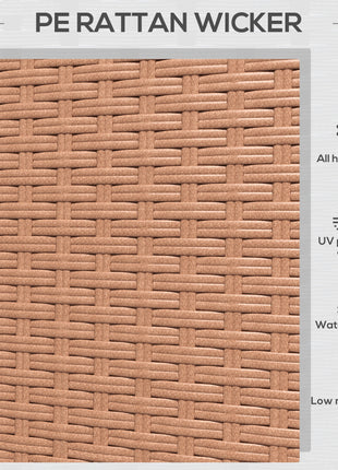 Patio Couch PE Wicker Deep Seating Outdoor Sofa with Removable Cushions, 3 Seater Rattan Sofa, Outdoor Furniture for Balcony, Deck, Garden and Poolside, Sand
