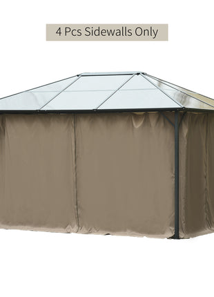 9.84' x 11.8' Gazebo Sidewall Set with Hooks/C-Rings, Brown