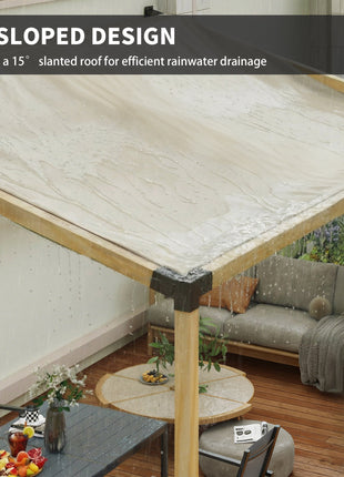 Pergola Kit, 15° Slanted Pergola Bracket Kit with 3-Way Brackets, Post Bases, Wall Mounts for 3.6" X 3.6" Lumber, Black