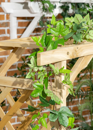 Patio Garden Bench, Wooden Bench, Outdoor Bench for Vines/Climbing Plants, Natural