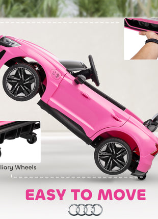 Licensed Audi RS e-tron GT 12V Ride On Car Truck for Kids, Electric Car Ride On Vehicle w/Parent Remote Control, Music, Lights, for Toddlers, Pink