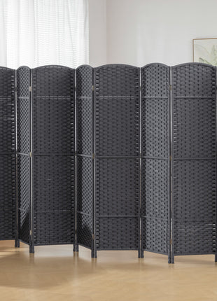 Folding Room Divider Screen 8 Panel 5.6' Tall Privacy Screen Freestanding Room Partition for Home Office, Charcoal Gray