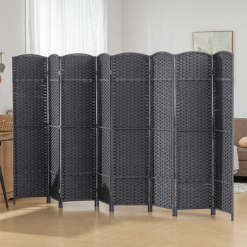 Folding Room Divider Screen 8 Panel 5.6' Tall Privacy Screen Freestanding Room Partition for Home Office, Charcoal Gray
