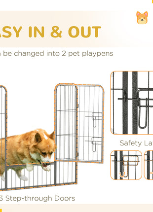 24 Panel Dog Playpen for Small and Medium Dogs with Lockable Door, 15.7' x 15.7' x 2.6'