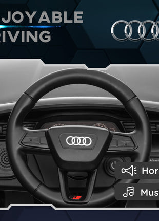 Audi Q8 e-tron Sportback Licensed 12V Battery Powered Kids Electric Car w/ Spring Suspension, Soft Start, Gray