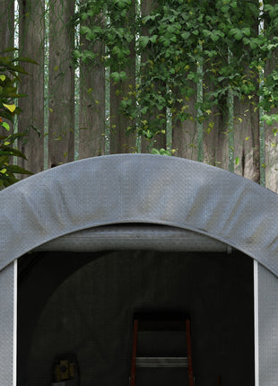 Galvanized Metal 6' x 8' Outdoor Storage Tent, Heavy Duty and Waterproof Portable Shed, for Bike, Motorcycle, Tools