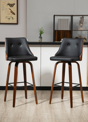 Bar Height Bar Stools Set of 2, Black