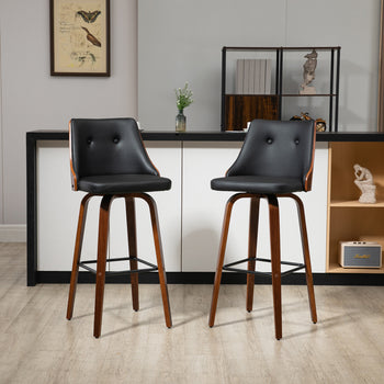 Bar Height Bar Stools Set of 2, Black