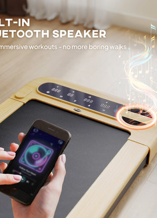 Walking Pad, Under Desk Treadmill with 17" x 43" Wide Belt, Remote Control, Bluetooth Speaker, Wheels and LED Display