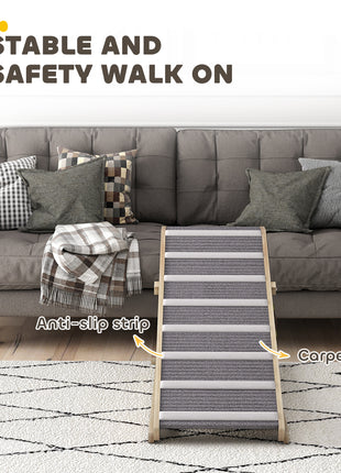 Dog Ramp for Couch, Foldable Pet Ramp for Small to Large Dog, 4 Adjustable Height from 16" to 23.5"
